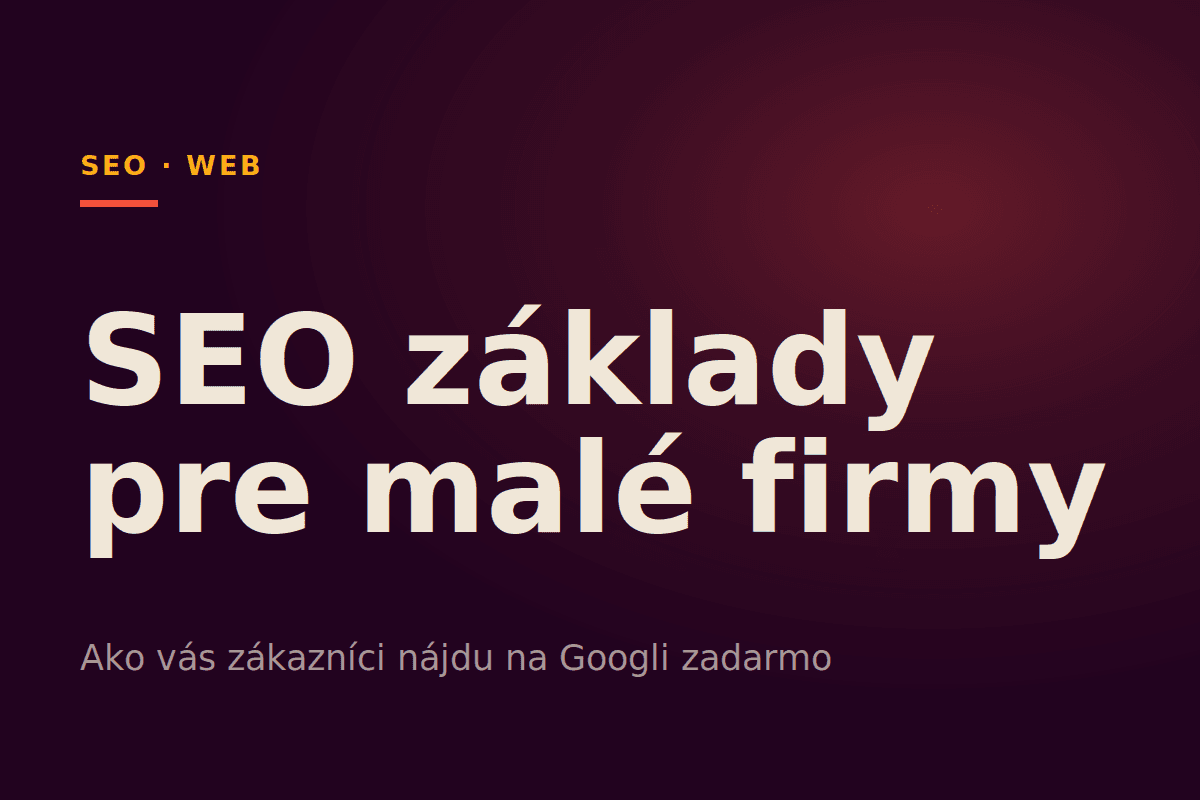 SEO základy pre malé firmy