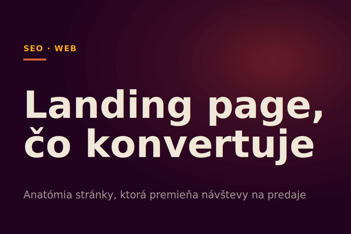 Landing page, ktorá konvertuje
