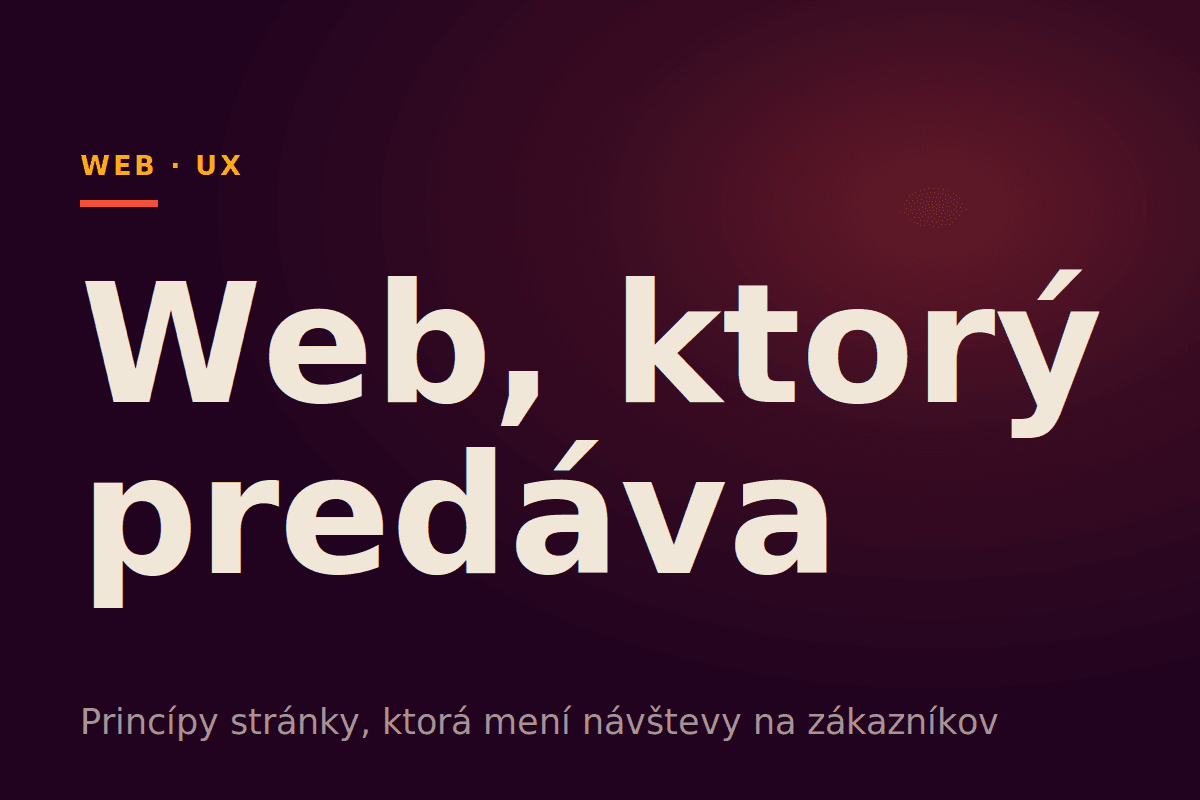 Web, ktorý predáva
